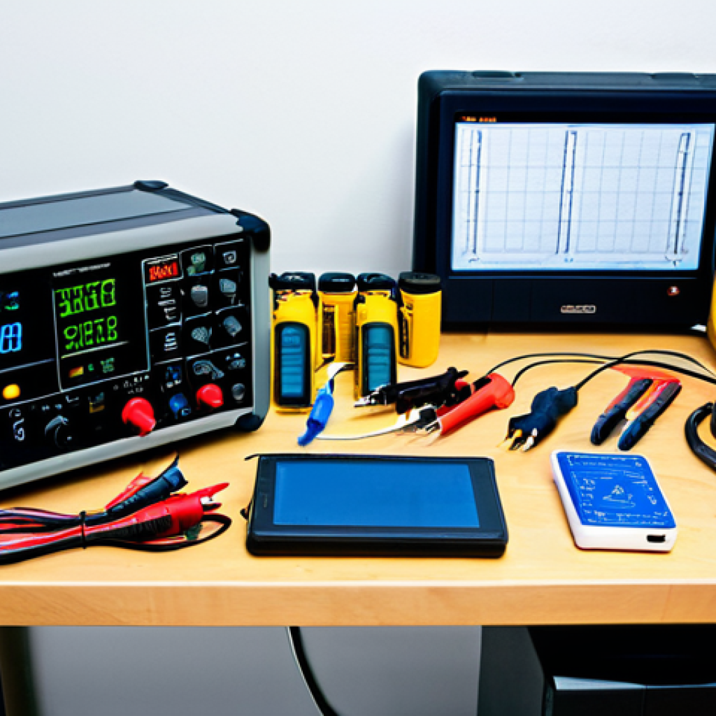 Electronics Workbench Setup**

"A well-organized electronics workbench featuring a digital multimeter, breadboard with colorful jumper wires, and a benchtop power supply, fully clothed, appropriate attire, safe for work, perfect anatomy, natural proportions, professional photography, high quality, good lighting, showcasing various components in labeled storage containers, family-friendly."

**