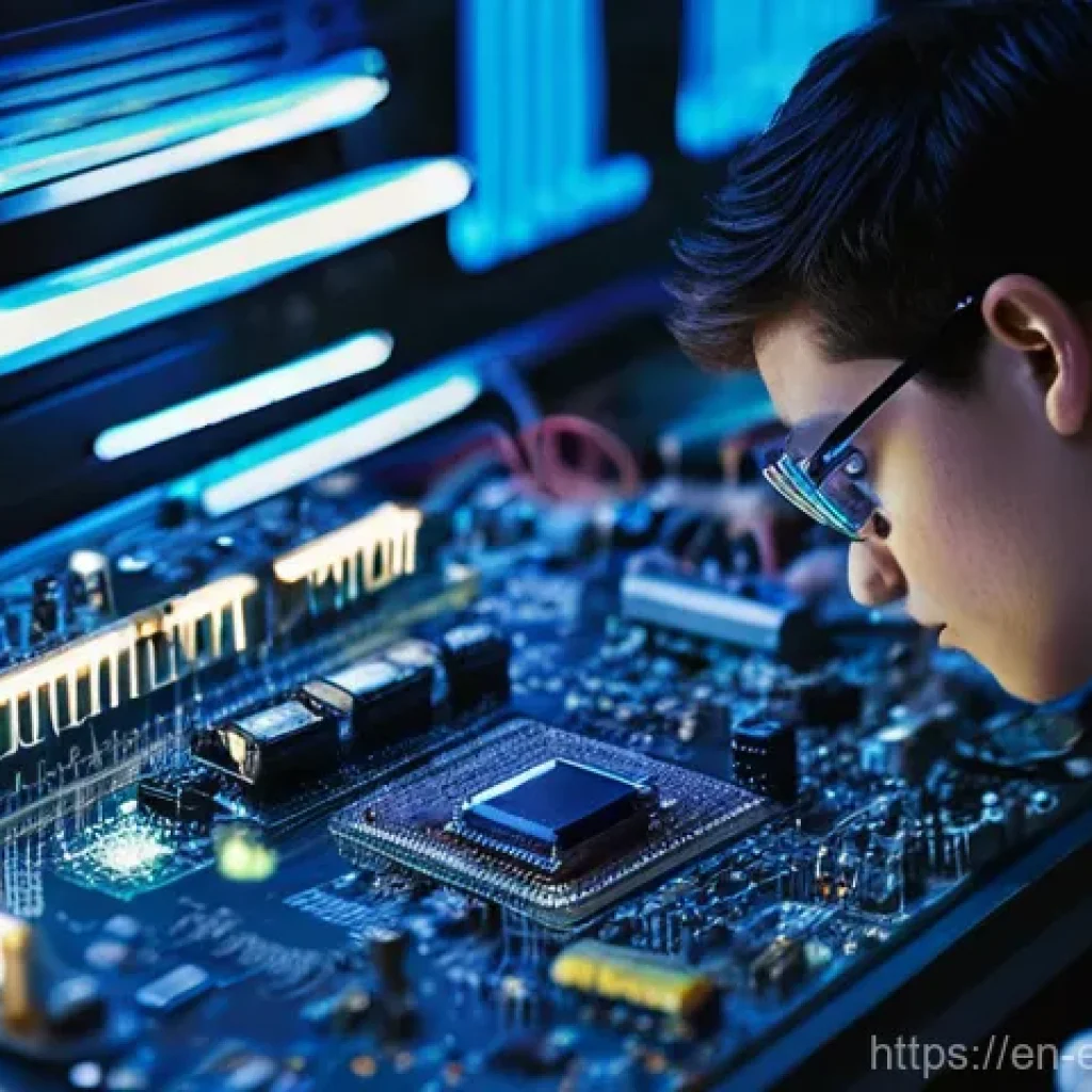 회로 분석과 시뮬레이션 - **Prompt:** A focused young adult (20s, any gender, diverse, wearing a neat, casual shirt) is intens...