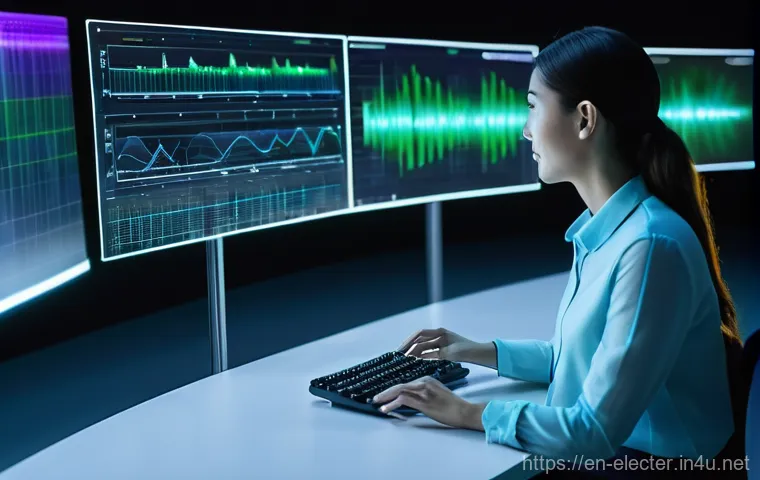 회로 분석과 시뮬레이션 - **Prompt:** A focused young adult (20s, any gender, diverse, wearing a neat, casual shirt) is intens...