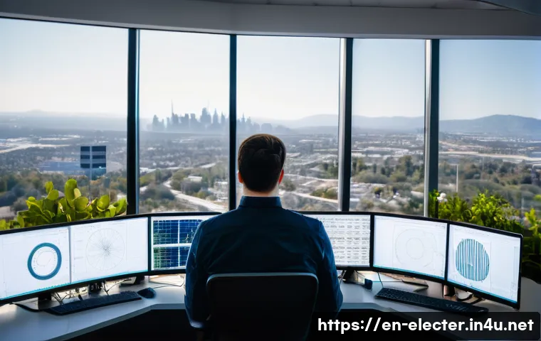 전자공학 엔지니어 연봉 협상 전략 - A professional electronics engineer in a modern tech office, analyzing complex circuit diagrams on m...