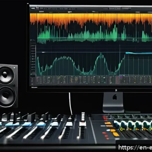 Home 30 디지털 신호 처리 이론 정리 - A detailed digital illustration of a modern audio recording studio setup showcasing the process of a...