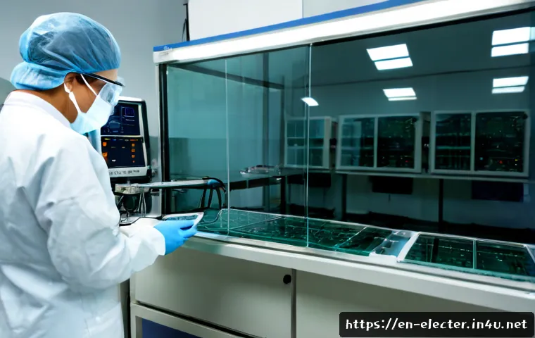 반도체 산업과 전자공학의 연결성 - Photorealistic semiconductor fabrication laboratory, a diverse electrical engineer in cleanroom suit...
